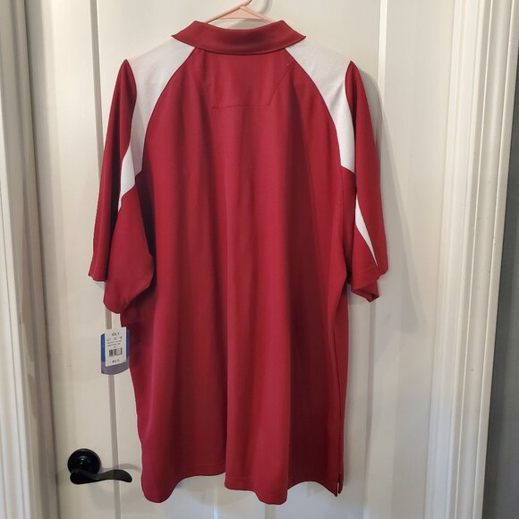 BNWT NCAA Arkansas Razorbacks Cardinal/White Polo Shirt- XXL - Picture 7 of 9